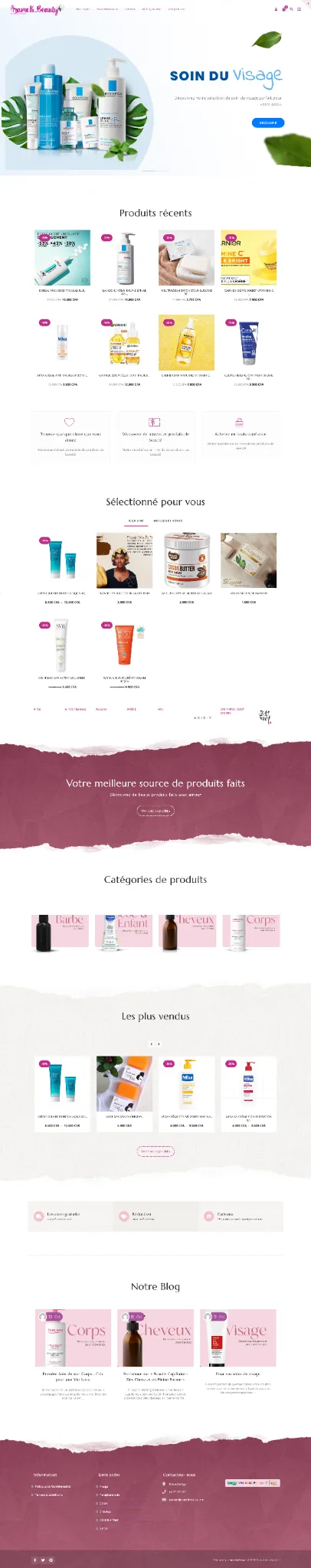 Capture de la boutique en ligne Aramek Beauty