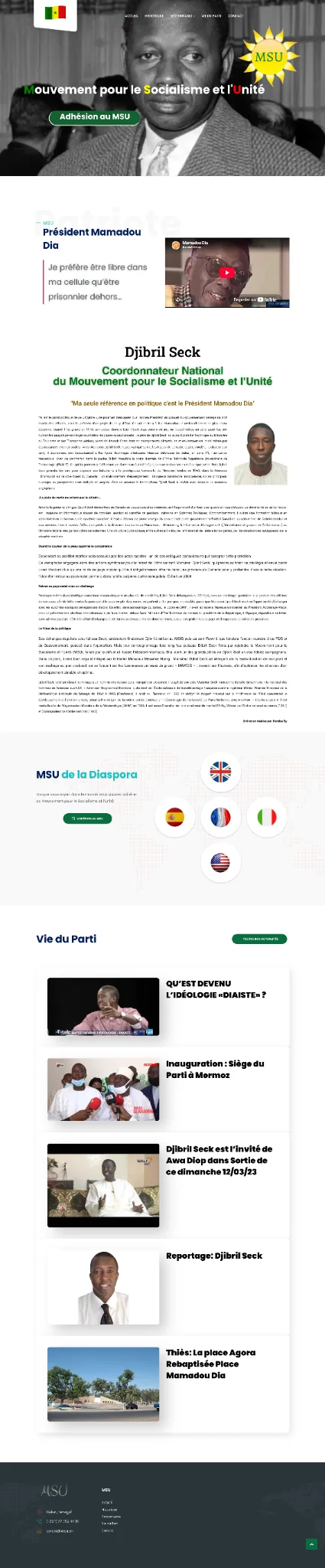 Capture du site du Mouvement pour le Socialisme et l’Unité