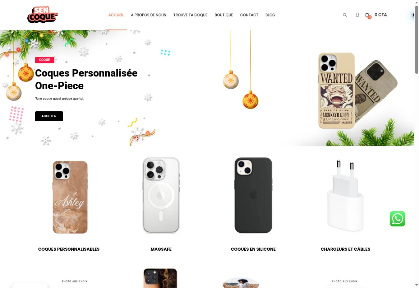 Capture de la page d’accueil de Sencoque